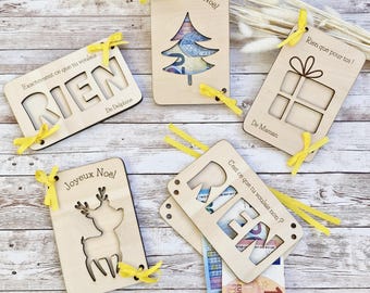 wooden gift card. give money for Christmas