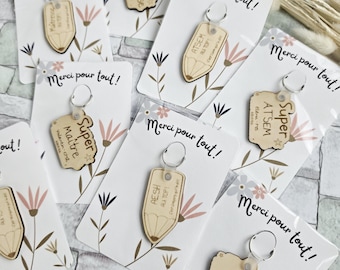 Personalized end-of-year gift keychain for teachers, special needs assistants, and nursery school assistants
