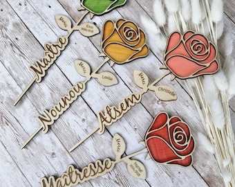 Personalized eternal wooden rose