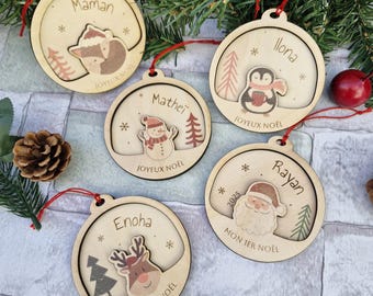 Personalized wooden Christmas ball