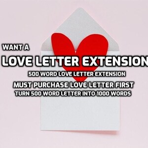 Liebesbrief EXTENSION + 500 Wörter für einen 1000-Wörter-Brief Soul Mate SP Twin Flame Future Spouse Crush - muss zuerst einen Standardbuchstaben kaufen -