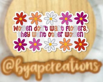 Lesbian Pride Sticker, Funny Lesbian Sticker, Lesbian Girlfriend Gift, Subtle Lesbian Sticker, Funny Pride Sticker, Women Love Women