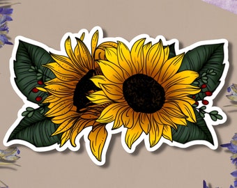 Sunflower Sticker, Plant Mom Gift, Naturecore Sticker, Aesthetic Stickers for Laptop, For Teenage Girl, Floral Gift, Sunflower Lover Sticker