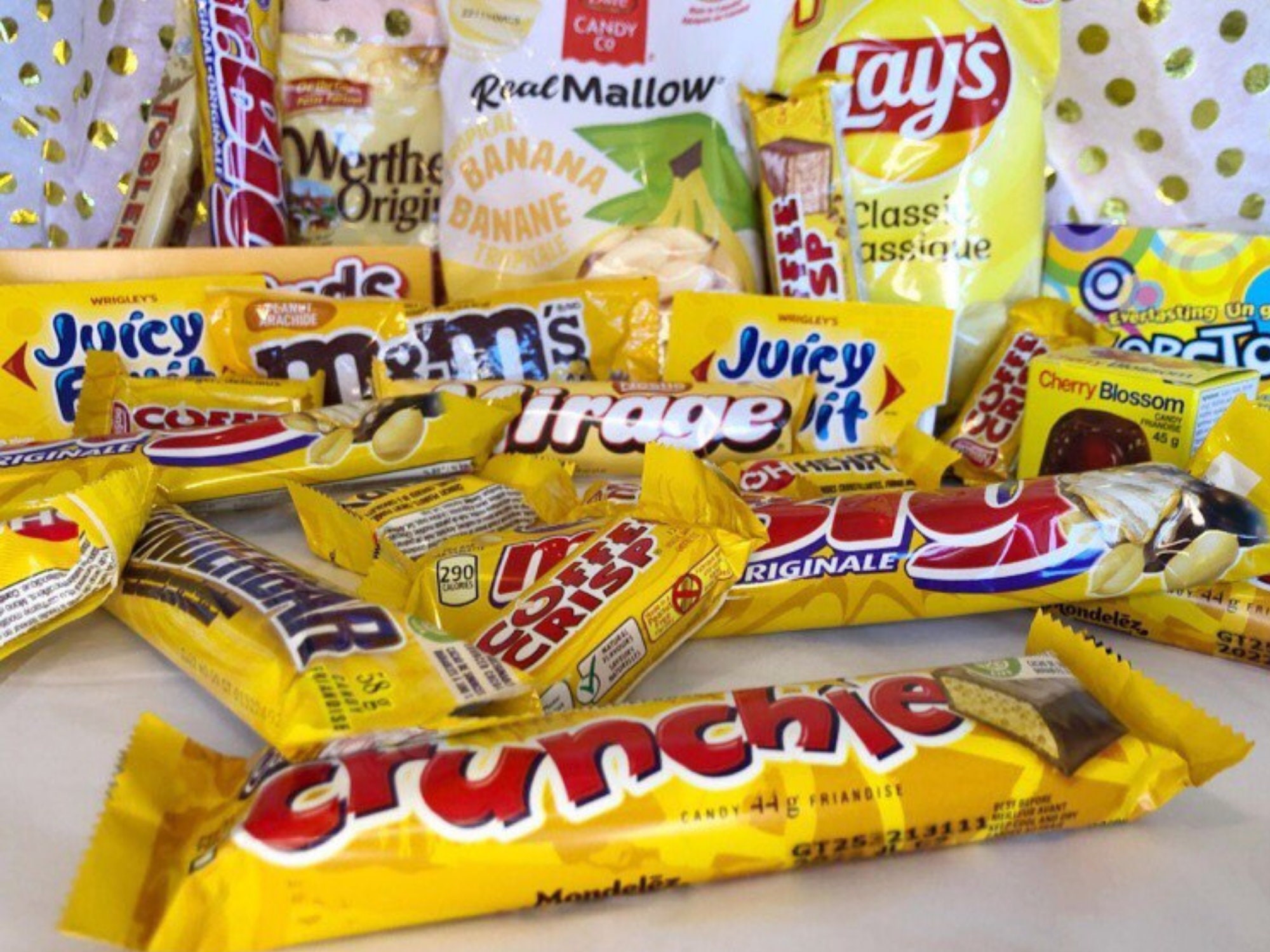 Box of Sunshine, Yellow Candy Gift or Care Package, Mental Health Pick