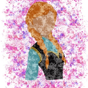 Princess Watercolor Digital Poster; Anna Interpretation