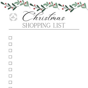 Christmas Shopping List