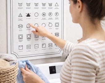 Printable Laundry Symbols Chart Wall Art Laundry Room Decor