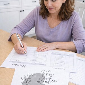 Calm Kitchen System, Meal Planning, Inventory & Grocery Organizer Printable Bundle, Stop Wasting food, Simplify your routine