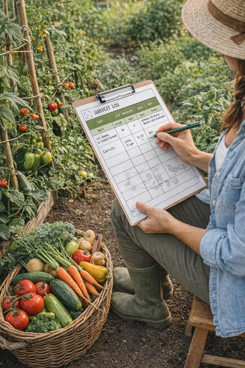 Garden Harvest Log Printable: Yearly Yield Tracker image 1
