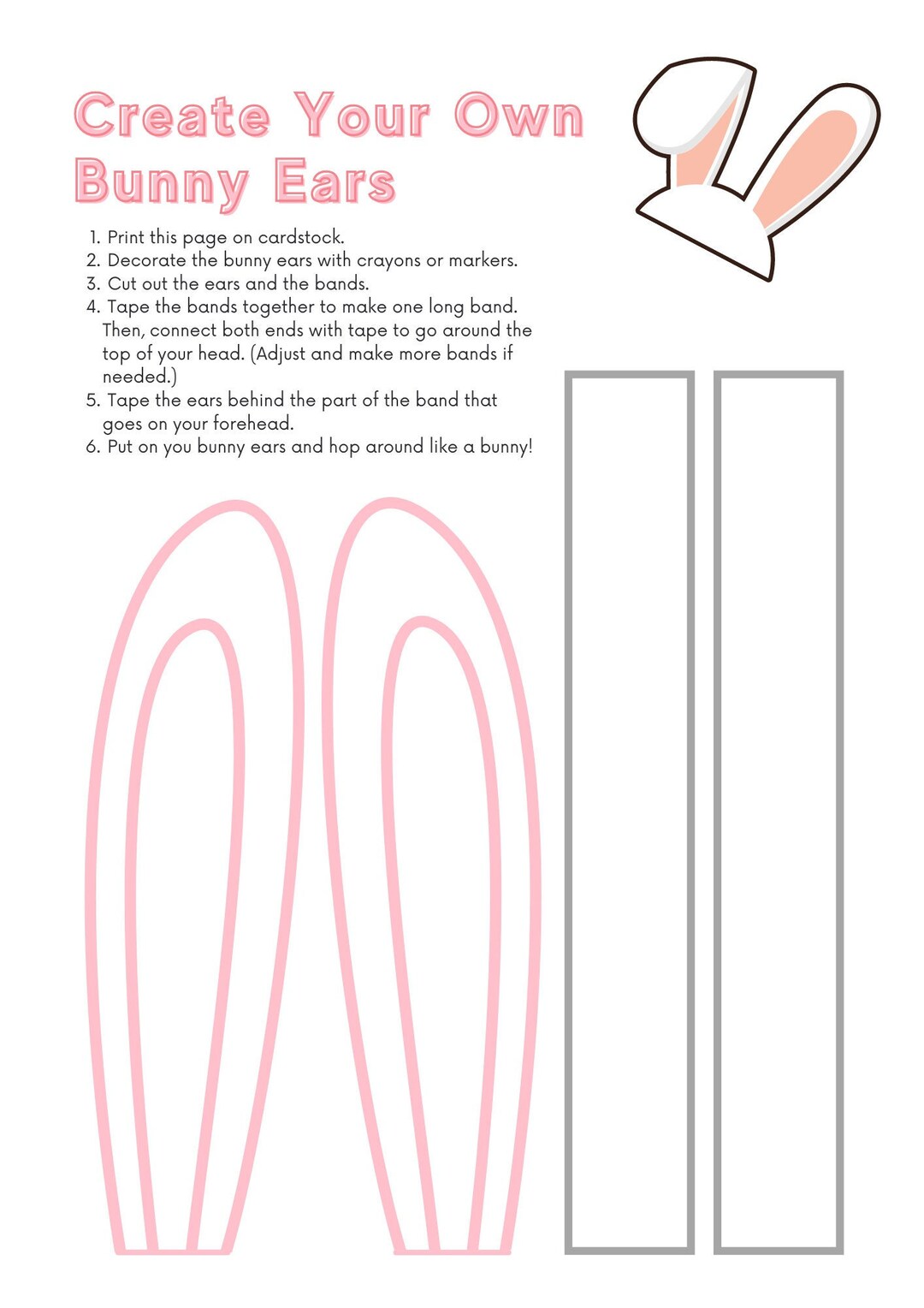 Create Your Own Bunny Ears - Etsy