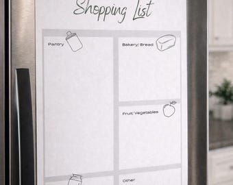 Printable Grocery Shopping List with Sub-headings (Digital Download)