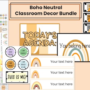 Boho Neutral Classroom Decor Bundle