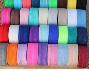 10m  1" Fold Over Elastic / 25mm / Satin / Matte / 22 Colours / Dancewear / Lingerie / Swimwear / DIY / Crafts / Headbands