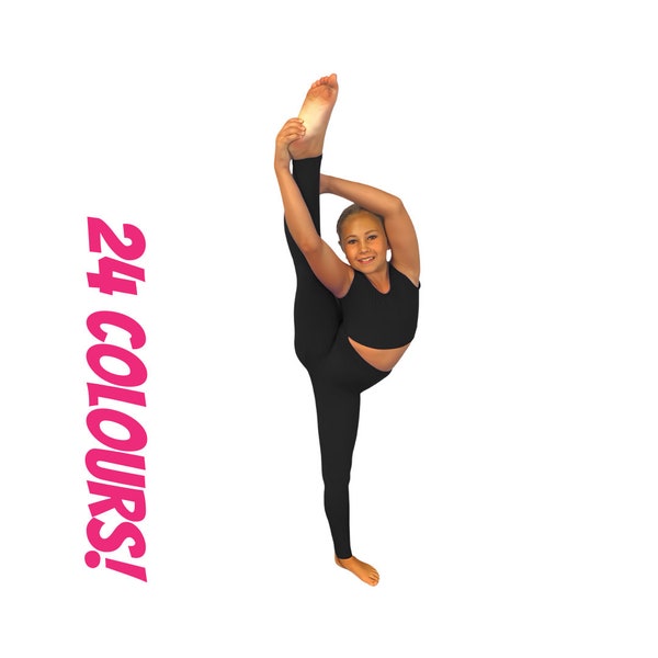 Children’s Midrise Leggings / Unisex  / Dance / Gymnastics / Athletic / 24 Colours / Kids / Toddler / Sizes 2 - 12