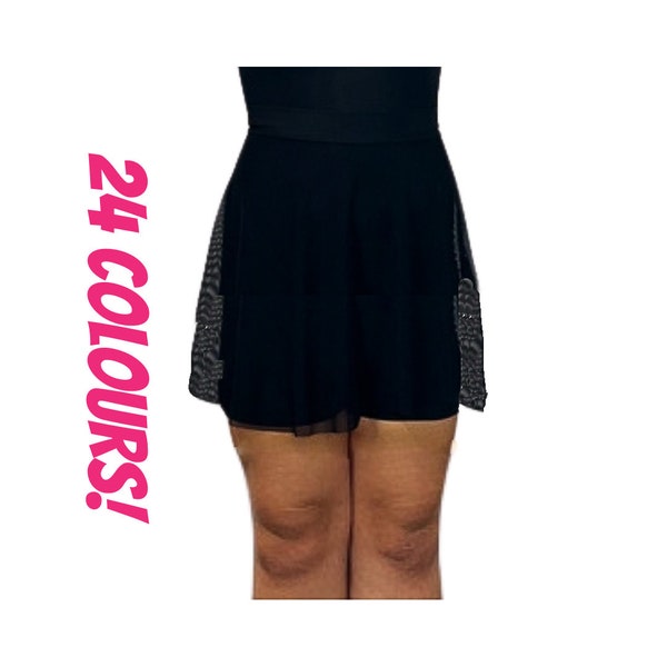 Adult Mesh Ballet Skirt / Uniform Length / Dance / Sheer / Full Circle / 24 Colours / XS - 3XL