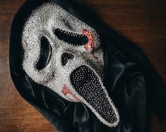 Crystalized bedazzled bling Bloody Scream Ghostface Mask