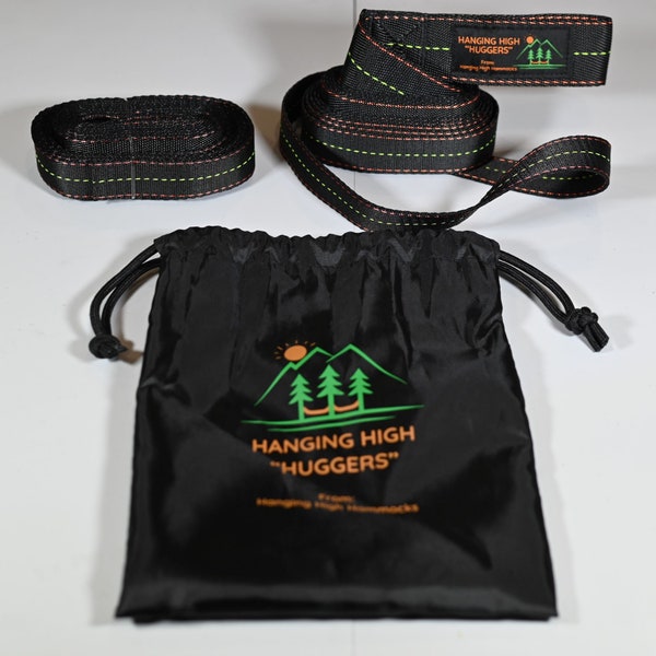 Hammock Tree Straps- Hanging High "Huggers"- Lightweight Hammock Camping Tree Straps (Pair) for hammock camping