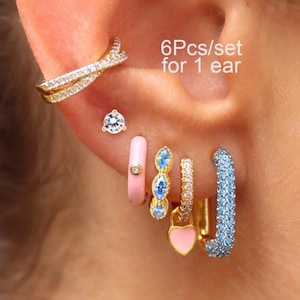 cute trendy 6 piece earring set