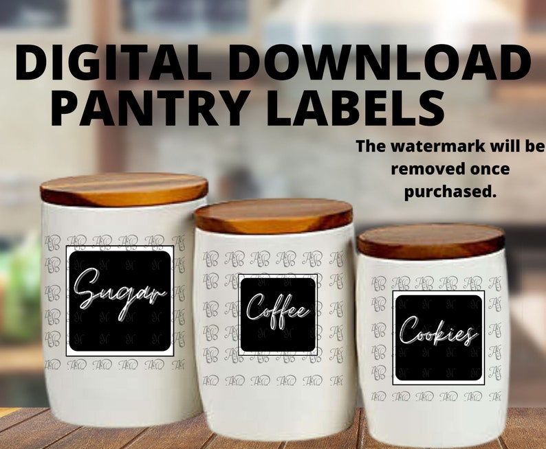Printable Pantry Labels Printable Label for Jars Square Etsy