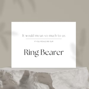 Wedding Ring Bearer Proposal Card Modern Minimalist Design PRINTABLE Instant Download