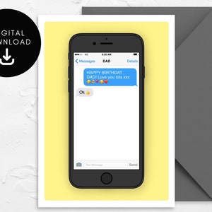 Lustige Papa Text Happy Birthday Karte, Okay Daumen hoch, Typisch Papa, druckbare Sofort Download