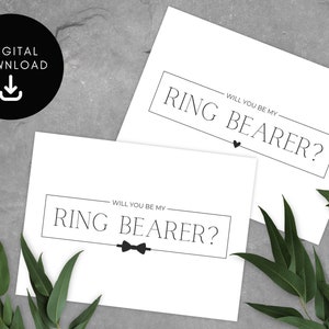 Will You Be My Ring Bearer Proposal Card, Modern, Minimalist Design, PRINTABLE, Instant Download