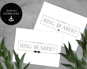 Will You Be My Ring Bearer Proposal Card, Modern, Minimalist Design, PRINTABLE, Instant Download