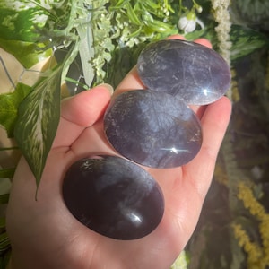 Purple Chalcedony Palm Stone | Perception | Dreaming | Intuition | Third Eye Chakra