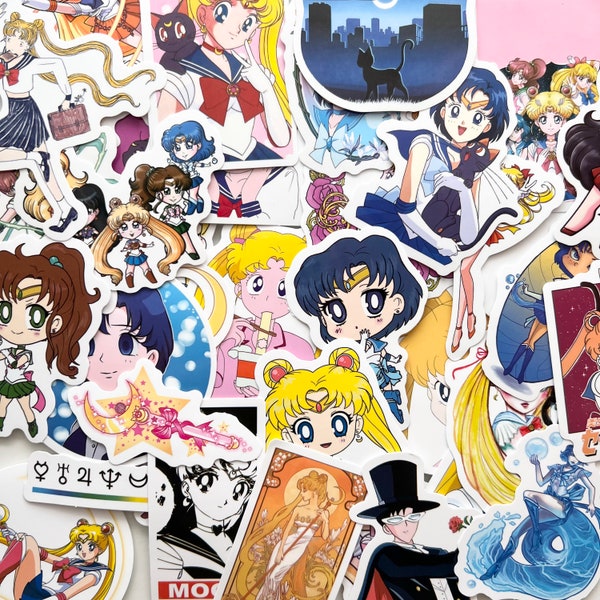 Sailor Moon Sticker Set - Sailor Moon Sailor Venus Sailor Mercury Sailor Mars Sailor Jupiter