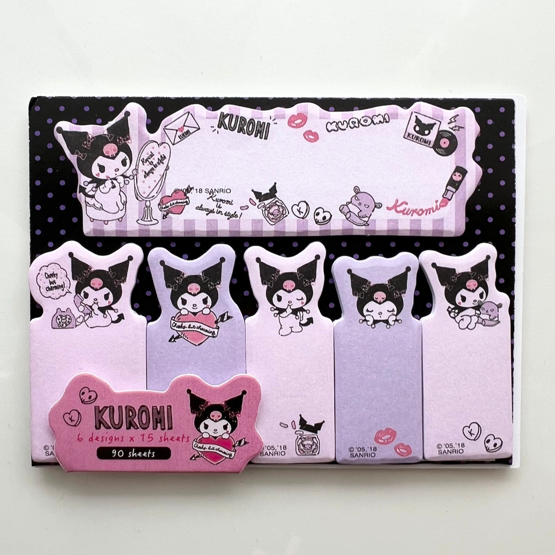 Kuromi Memo Pad Sticky Note Stationery Etsy Canada