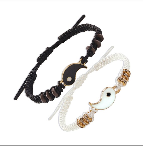 Double Yin Yang Friendship Bracelet Etsy