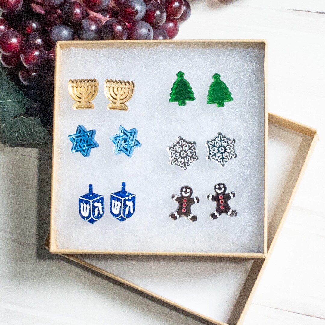 Holiday Stud Earrings Mix & Match Interfaith Stud Earrings Etsy