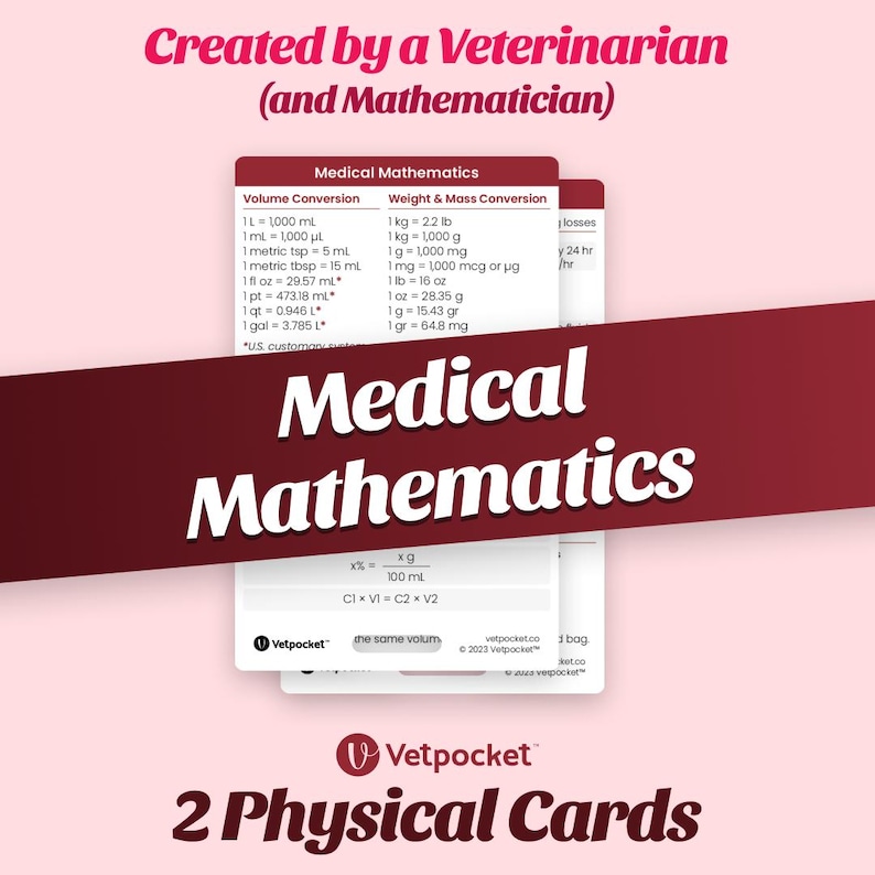 Veterinary Medical Math Reference Cards - Etsy