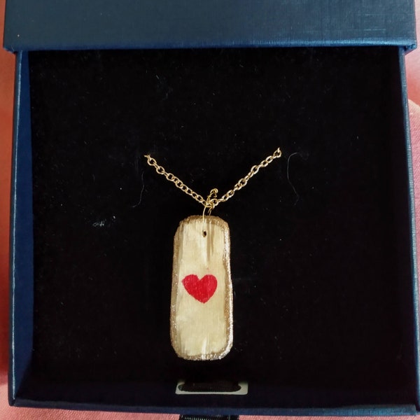 Handmade Wooden Heart Necklace