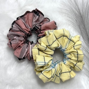Large cotton scrunchies, Handmade hair scrunchies. Luxury handmade scrunchies, Handmade hair accessories, Ladies hair ties.