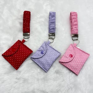 Scrunchie key holder with pouch/ Handmade key ring/ Wristlet/ Mini pouch / IPod pouch/ Mini wallet