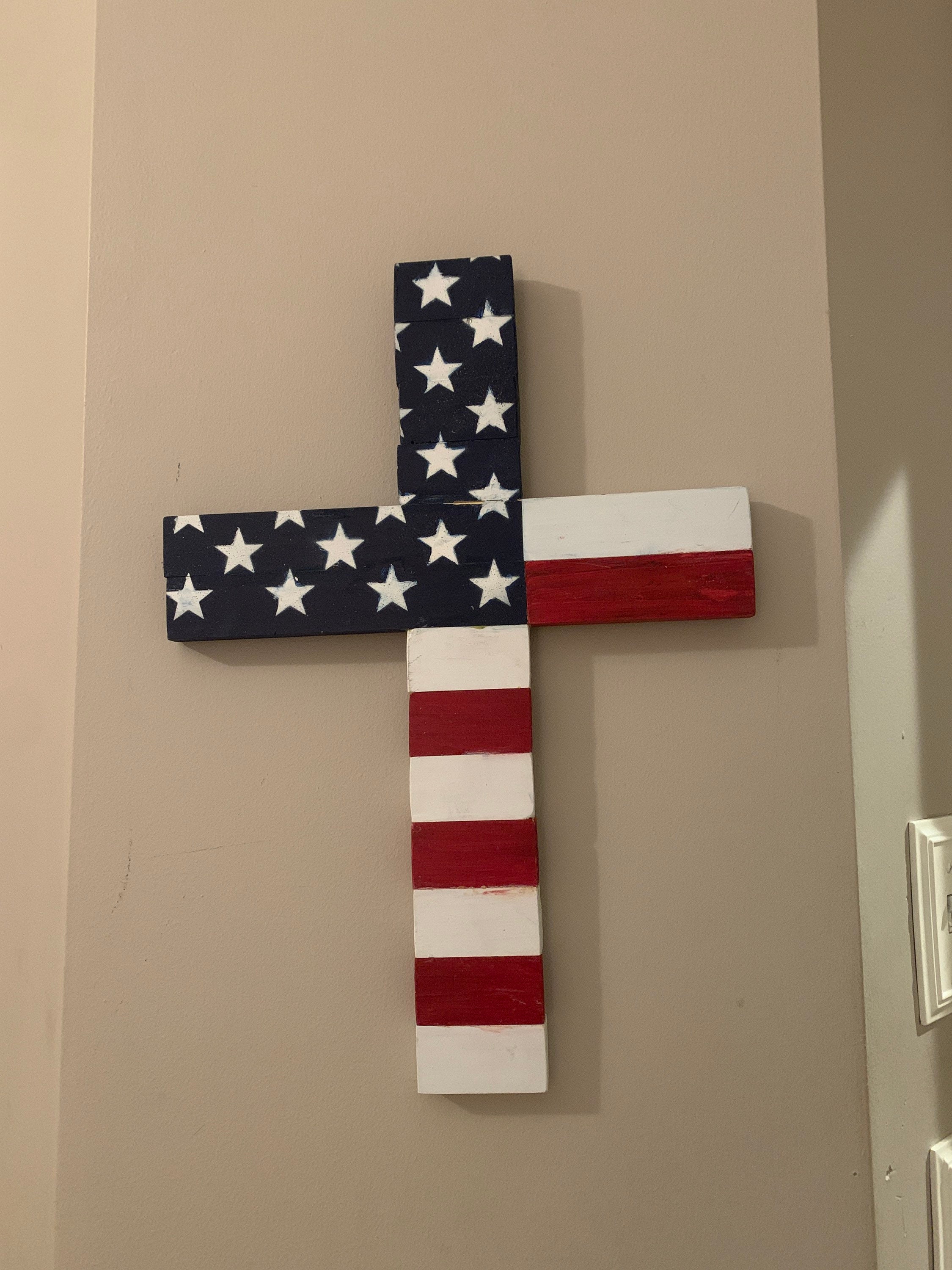 American Flag Cross - Etsy
