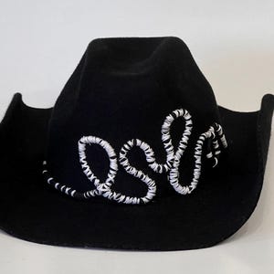Handmade Black Merino Wool Felt Cowboy Hat: Unisex Wide Brim