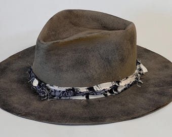 Handmade Dusty Gray Merino Wool Fedora: Unisex Felt Hat