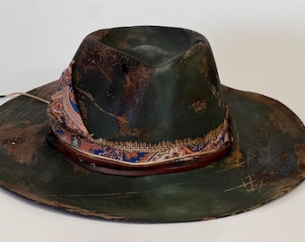 Wide Brim Merino Wool Fedora: Unisex Handmade Felt Hat, Custom Festival Style