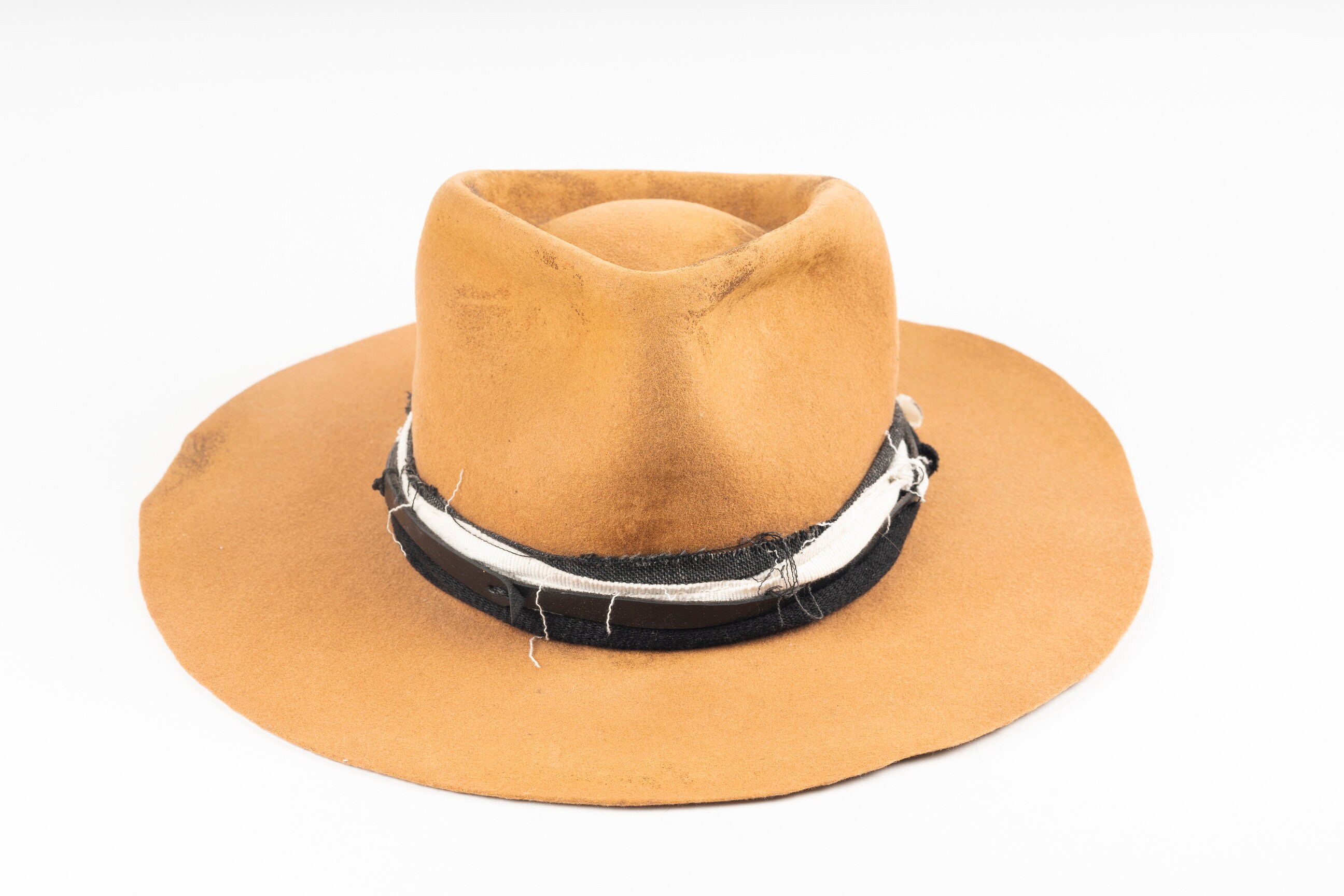 Handmade Camel Merino Wool Fedora: Wide Brim Felt Hat - Etsy display picture 1