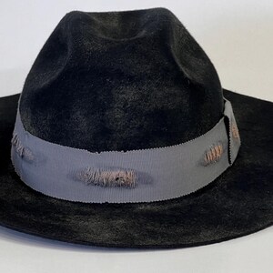 Handmade Black Merino Wool Felt Cowboy Hat - Unisex