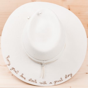 Handmade Bridal White Fedora Unisex Wide Brim | Merino Wool Felt | Men's Fedora Hat | Woman Fedora Felt | Gift for Her | Gift for Him