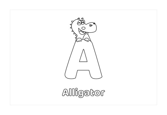 Digital Print Alphabet Coloring Book | Etsy