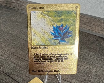 Black Lotus Magic The Gathering metal custom trading card trading card Valentine's Day gift birthday metal card present proxy