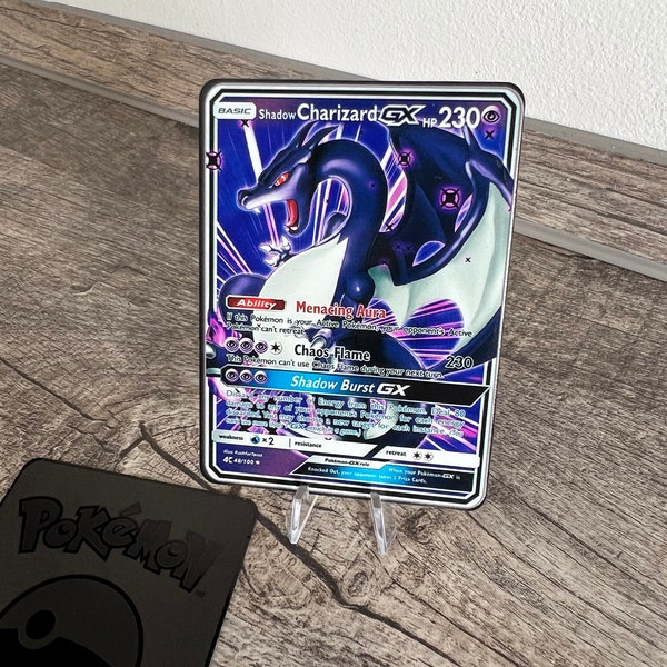 Shadow Charizard GX Charizard Card Metal Gift Present Card Custom Made Proxy