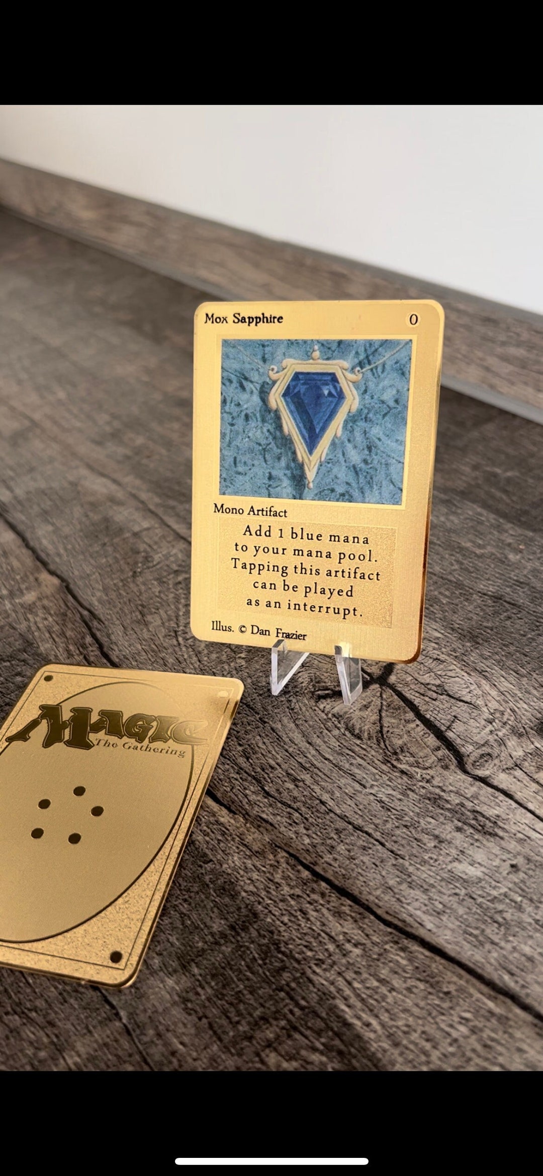 Mox Sapphire Magic the Gathering Metal Trading Card Trading Etsy