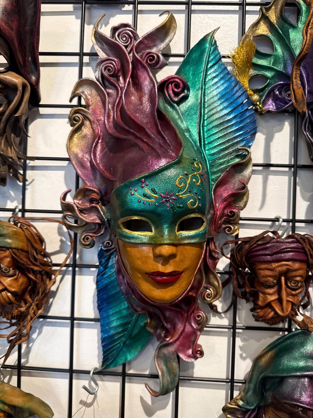 Uniquely Handmade Leather Venetian Mask. Home and Office Decative Mask ...