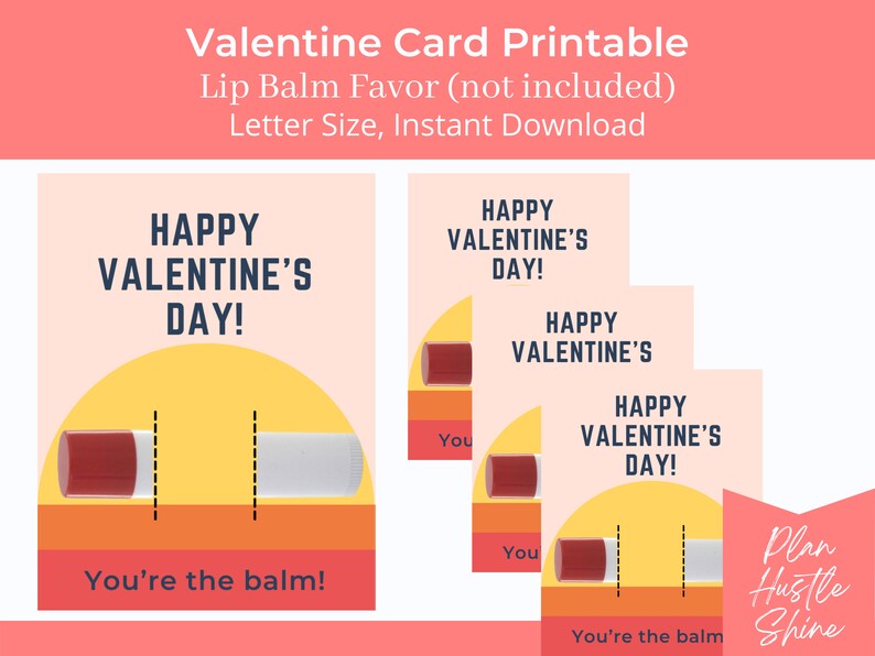 You're the Balm Valentine Printable Chapstick Lip Balm Unique Kids
