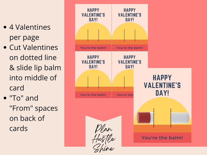 You're the Balm Valentine Printable Chapstick Lip Balm Unique Kids